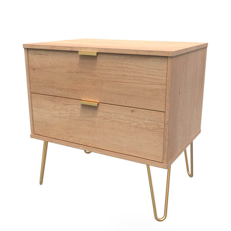 Bisceglia End Table, Brown/Gold