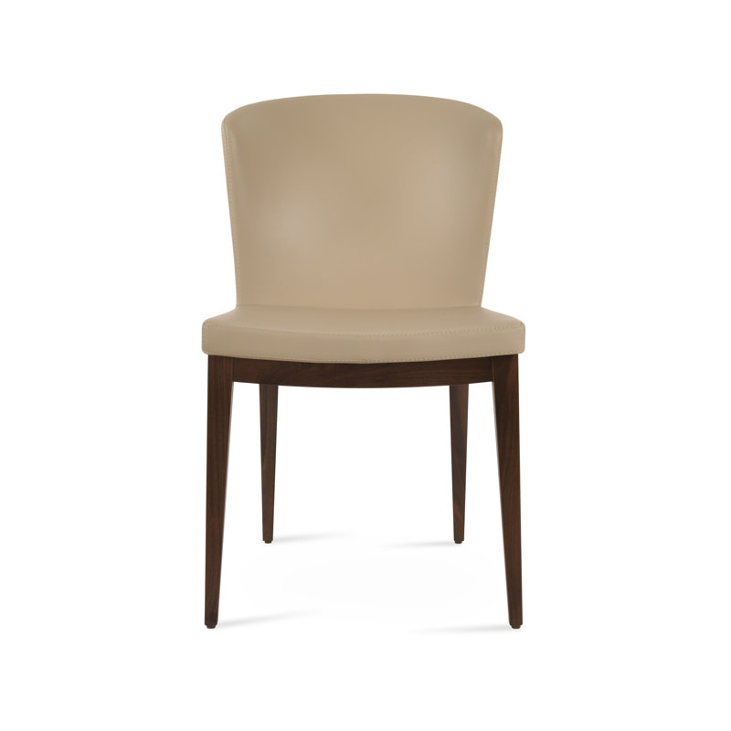 Capri Wood Side Chair, Wenge, Wheat Faux Leather