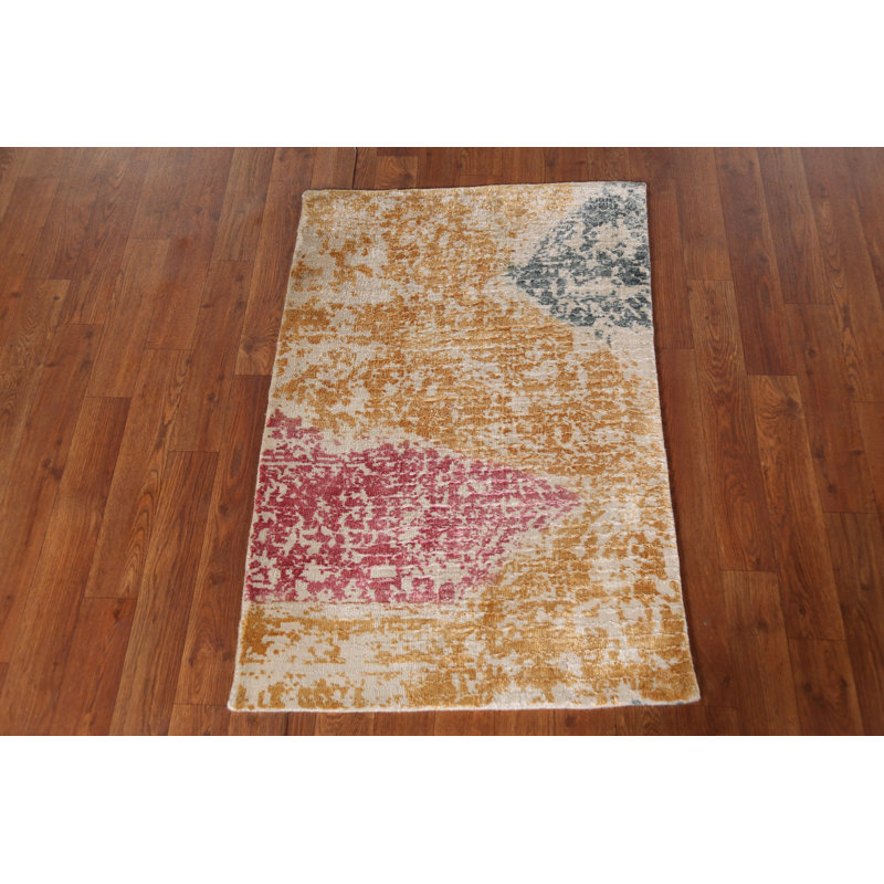 Contemporary Abstract Oriental Accent Rug 2x3
