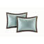 Édredon 9 pièces en bleu, charmeuse avec coussins décoratifs bleus pour le lit et taies décoratives-118742591