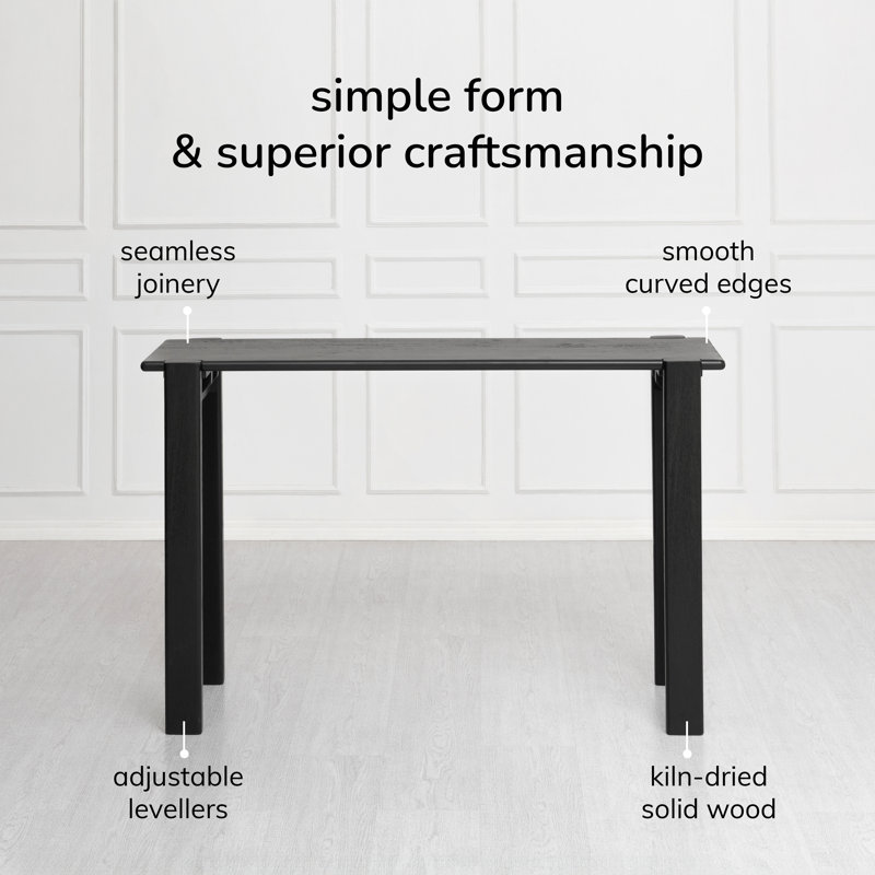 Clayton 48" Solid Wood Console Table, Black