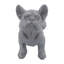 Statue de chien de yoga en résine grise