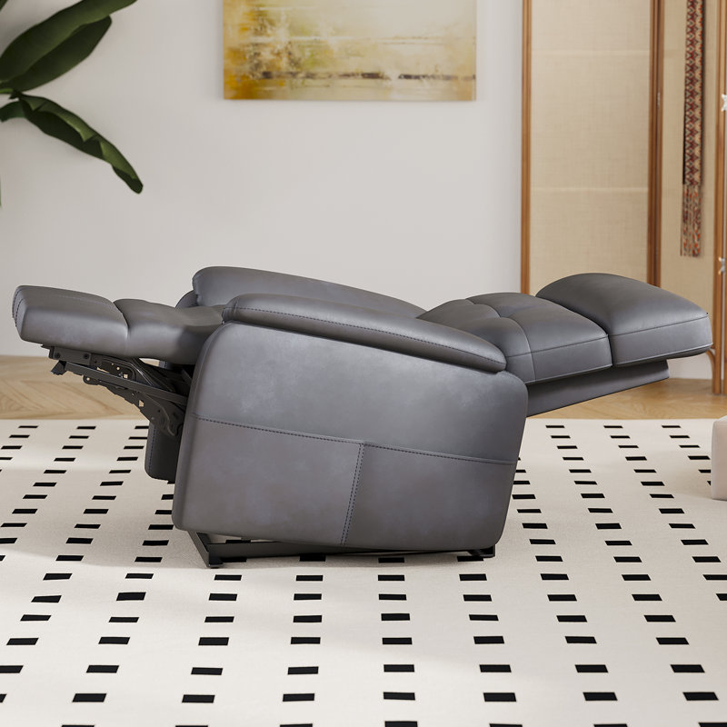 Zero Gravity Electric Leather Recliner Chair with  USB Charger & Storage Pockets, Black