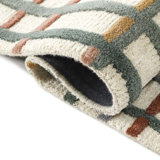Polychrome Rug: Modernist Hand Tufted Rug in Multi