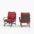 Argirios Metal Patio Rocking Lounge Chair with Cushions (Set of 2)-98141736