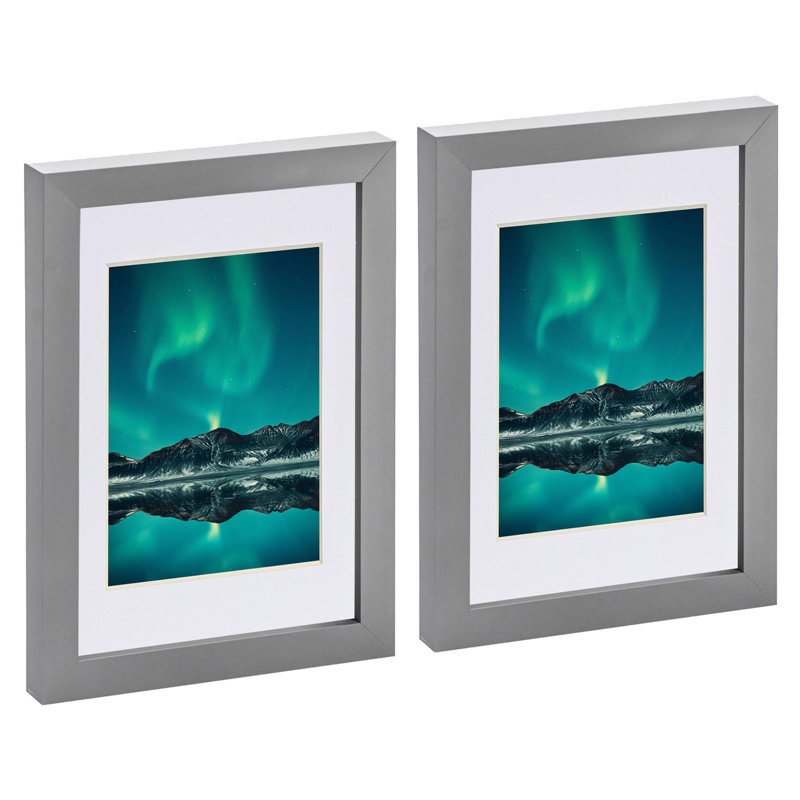 Photo Frames with 4" x 6" Mount - A5 (6" x 8") - Grey/White