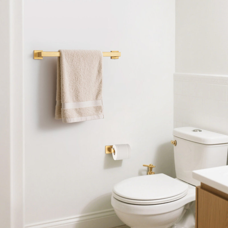 Ensemble de quincaillerie de salle de bain murale en acier inoxydable 4 pièces, Or brossé