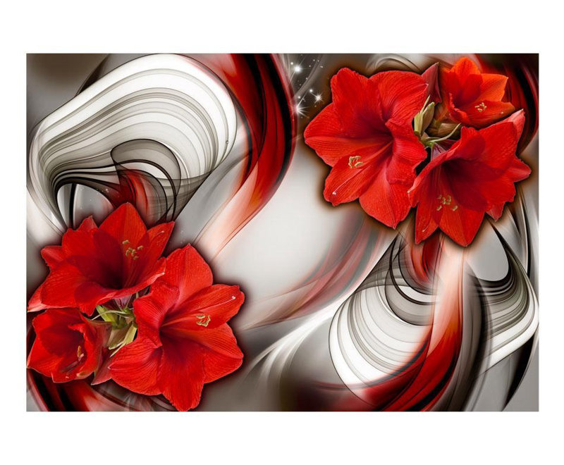 Amaryllis - Murale ballade de la rouge, L 9,16 pi x l 157 po
