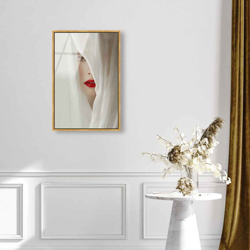 Secret Under Silk Print by Oliver Gal, 25"H x 17"W, Gold Floater Frame