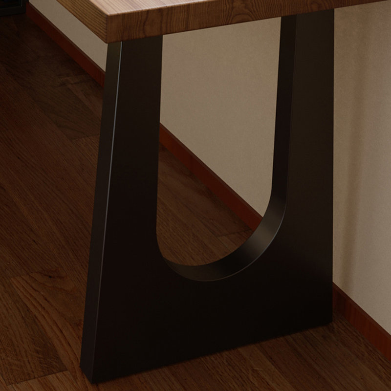 Bureau en bois massif brun et noir en forme de L, H 29,53 po x l 62,99 po x P 47,24 po, Retour à gauche