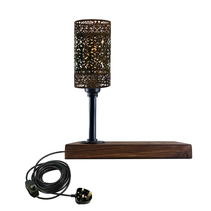 Eseli Wood Desk Lamp, Rustic Red