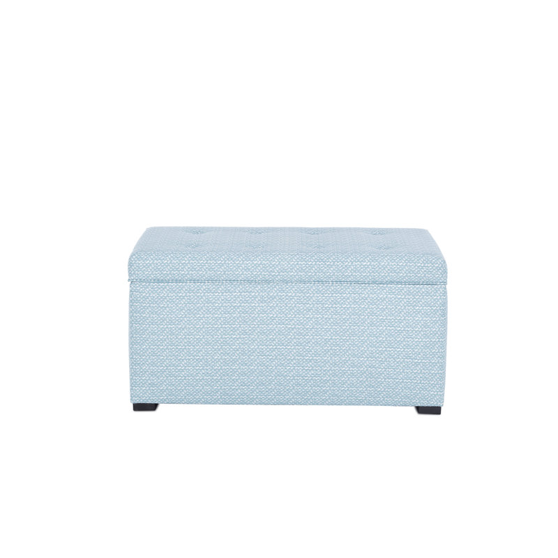 Birney Upholstered Storage Bench, Cancun/White/Light Blue