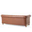 Canapé modulaire en cuir brun, pieds en bois, l 105 po x l 105 po x 28 po en cuir, rivets en métal