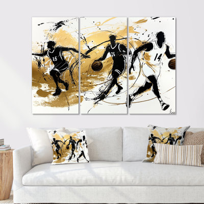 Glam Basketball Playful Players II - Sport Basketball Wall Art Set