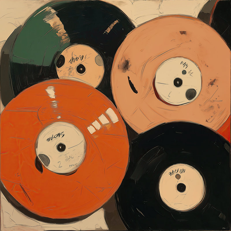 Vinyle - reproduction musicale matte encadrée noire pour la décoration intérieure
