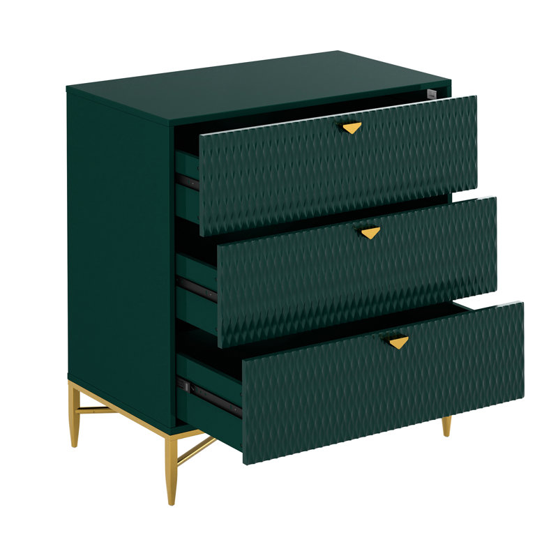 Commode en bois 3 tiroirs Sturbridge, Vert