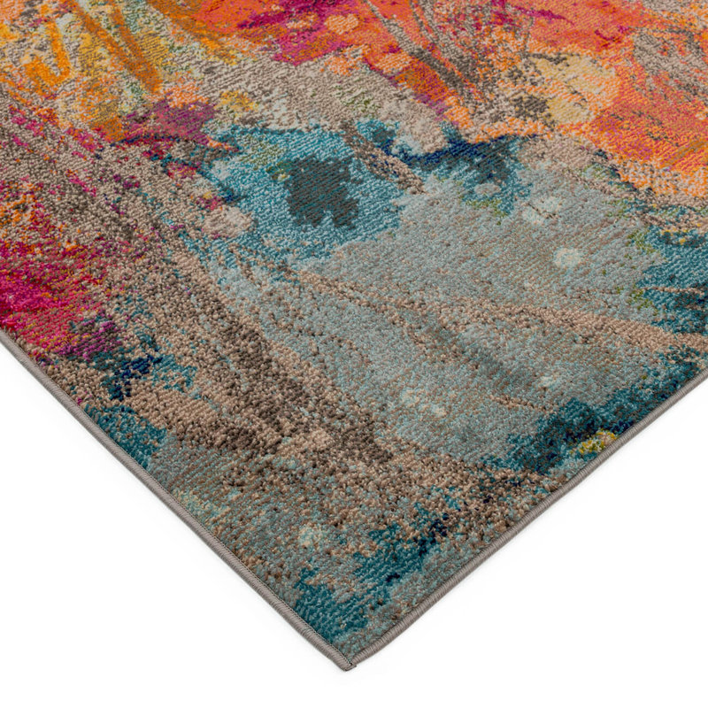 Cloud Galactic Abstract Geometric Modern Backing Rug For Living Room Bedroom And Dining Room, Polypropylene Plastic