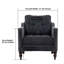 Fauteuil rembourré avec accoudoirs carrés et capitonnés-598846383