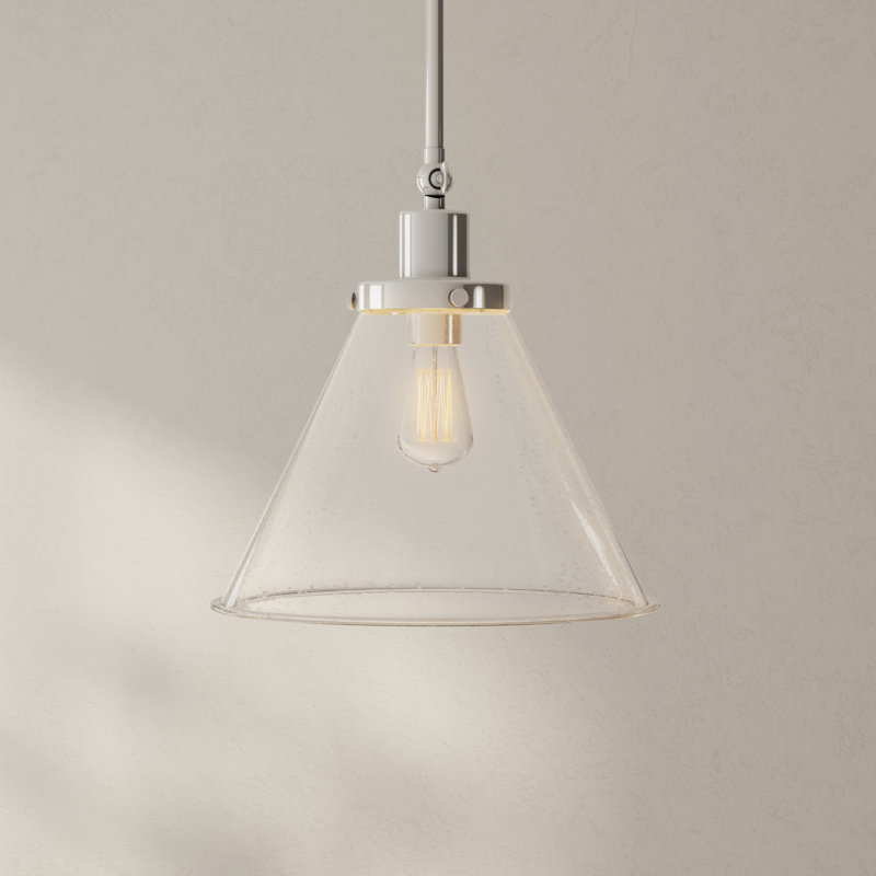 Luminaire suspendu conique 1 lumière, Nickel brossé