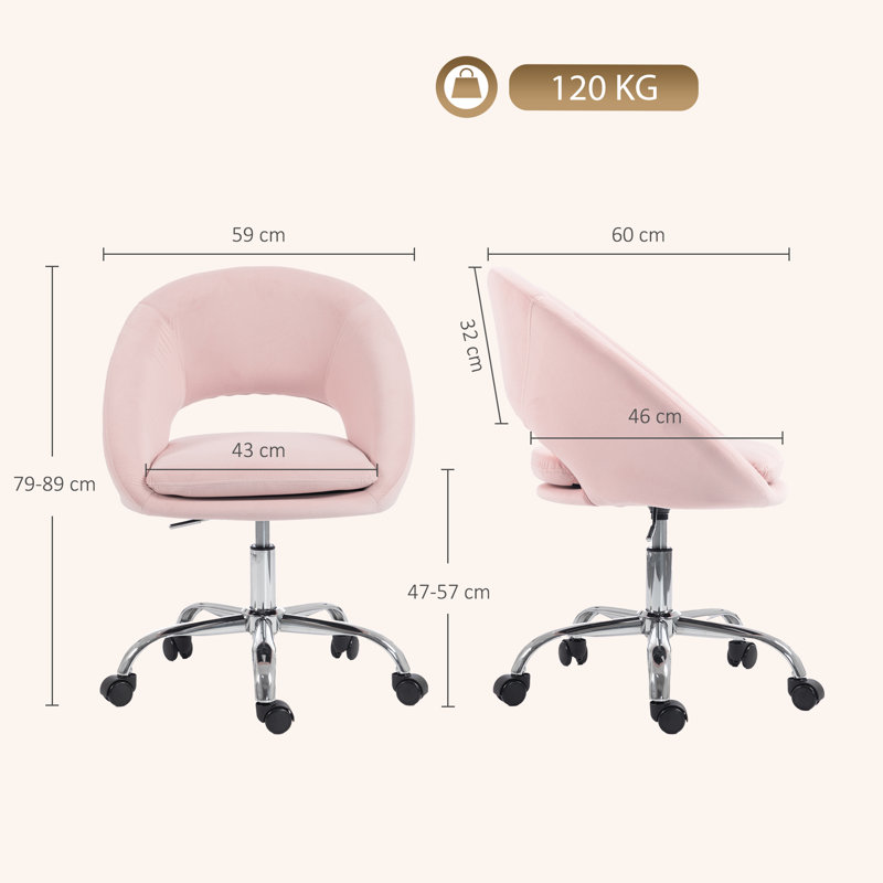 HOMCOM Velvet Office Chair