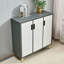 Grey + White Aluminum Shoe Storage
