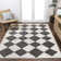 Utgard Classic Geometric Diamond Pattern White/Dark Gray Rug
