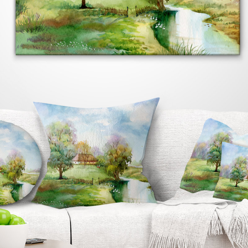Coussin Landscape Village, 16 po x 1 po, Coussin décoratif