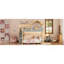 Lit superposé double au dessus d'un lit double avec escalier et lumières à DEL 3 couleurs, gris-1411962857