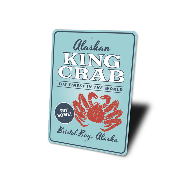 Plaque en aluminium crabe royal d'Alaska, H 14 po x l 10 po x P 0,04 po