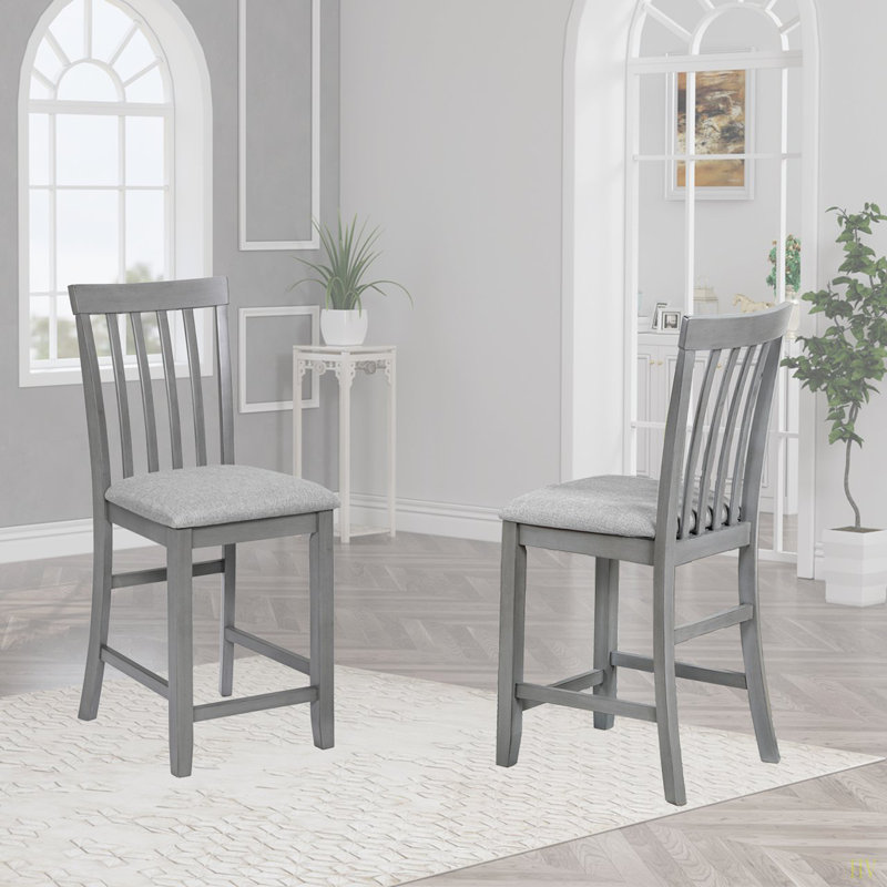 Ensemble de chaises à hauteur de comptoir pour 4 personnes, chaise de cuisine avec siège rembourré, tabouret de bar à hauteur de comptoir pour salle à manger