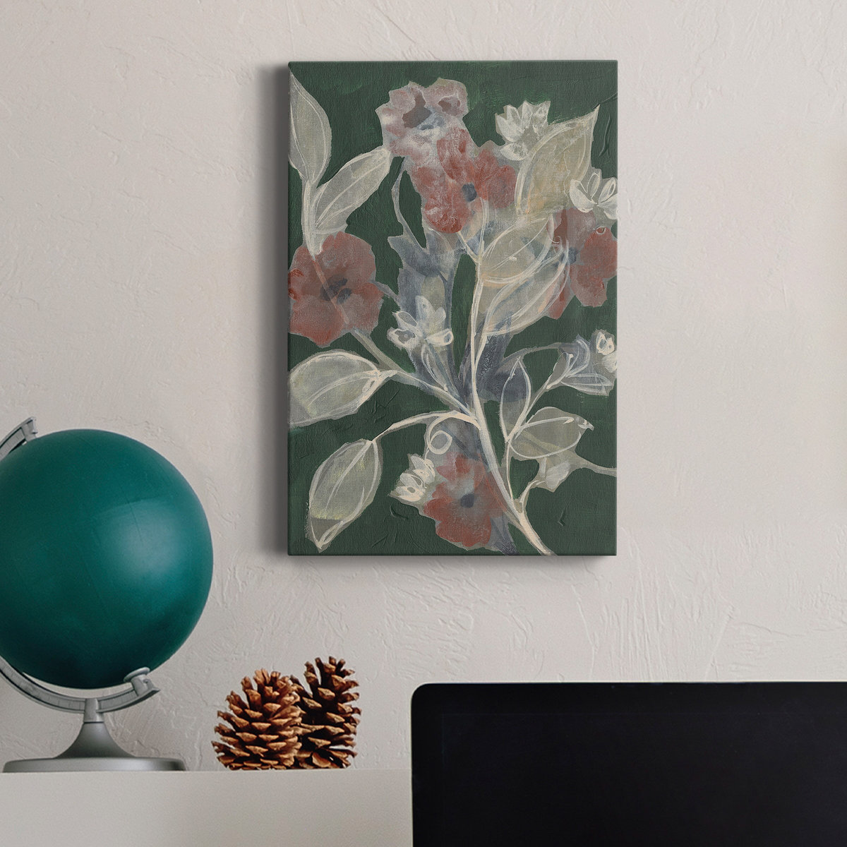 Winston Porter Blooms On Hunter Green II - Print | Wayfair