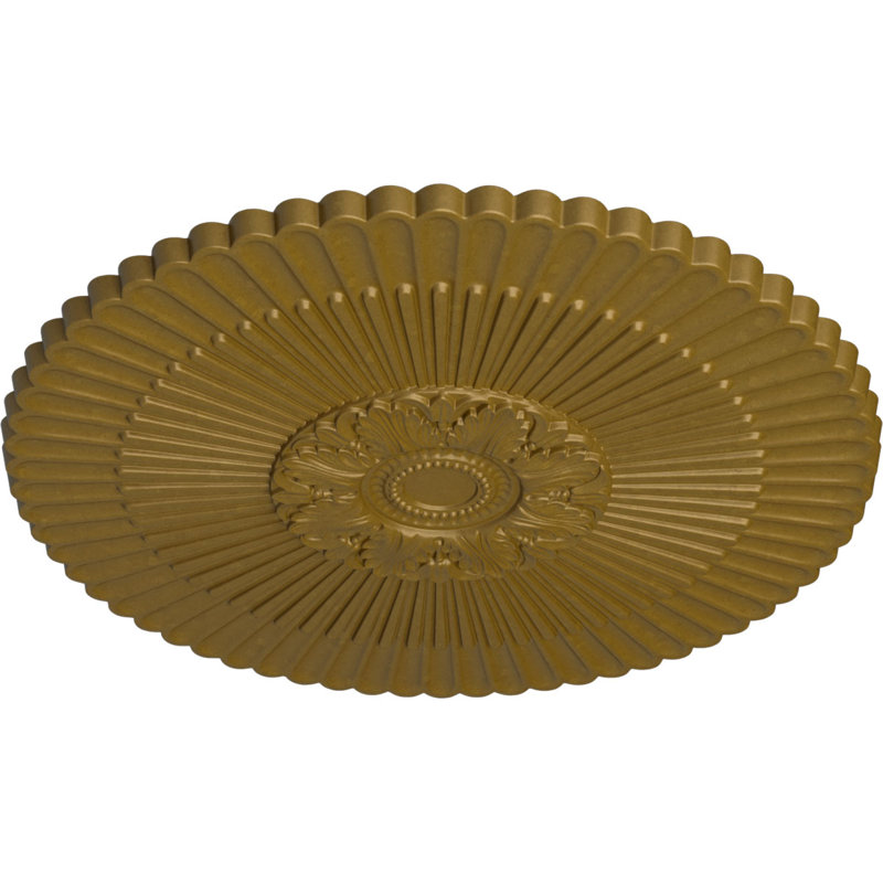 Endurathane Nexus Ceiling Medallion, 41"OD x 1 5/8"P Fits Canopies up to 7 1/4"), Hand-Painted Gold Finish, Gold