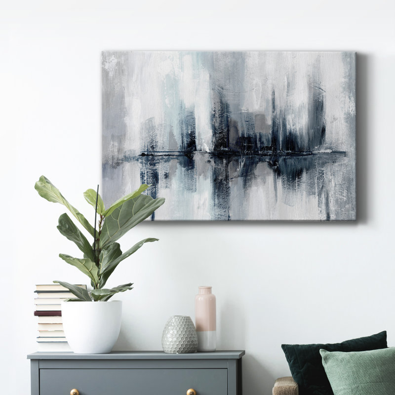 Indigo Harbor Lights - peinture sur toile tendue, H 36 po x l 24 po x P 1 po