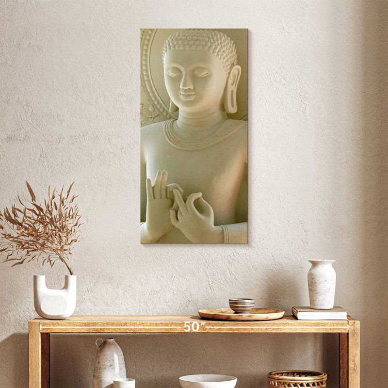 Limestone Buddha Canvas Print, 36" H x 18" W x 1.25" D