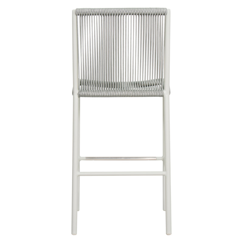 Archipelago Outdoor Bar Stool, Coconut White/Dove Gray, 26"