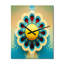 Horloge murale moderne «Blossoming Golden Moon I»-99634569