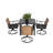 5 Piece Patio Dining Set For 4,Outdoor Wicker Furniture Set For Backyard Garden Deck Poolside With 4 Cushions Swivel Rocker Chairs,Steel Table Top, Removable Cushions-1022863678