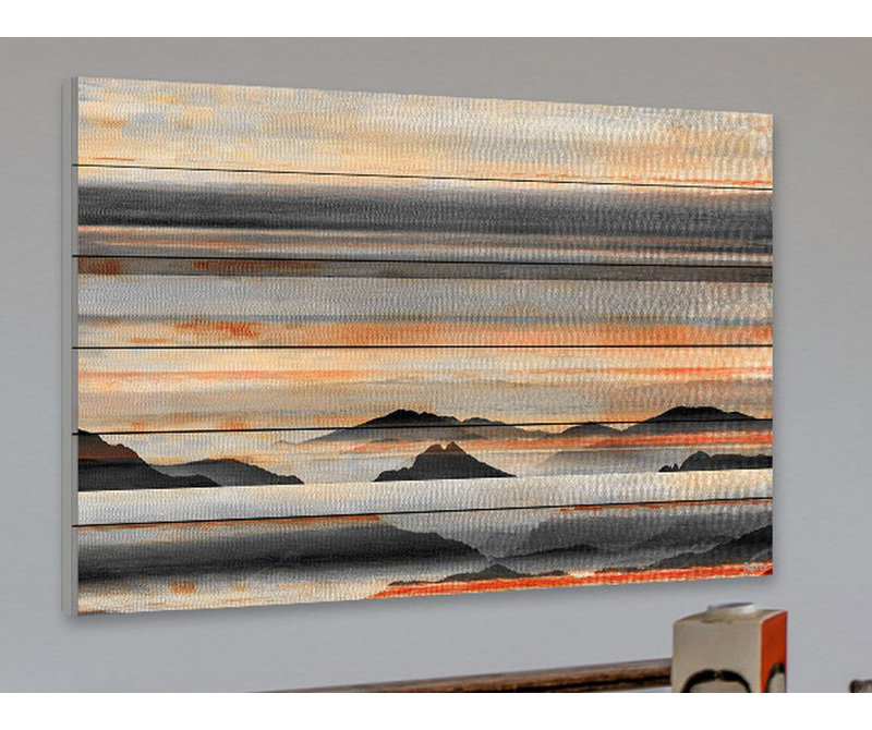 «Anim Desert Mountains», impression sur bois blanc, H 12 po x l 18 po x P 1,5 po