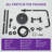 VIBRANTBATH Terra Flow Matte Black 8-in Waterfall Dual Head Shower Faucet Bar System with 2-way Diverter ( Ceramic Disc Valve Included )-88864181