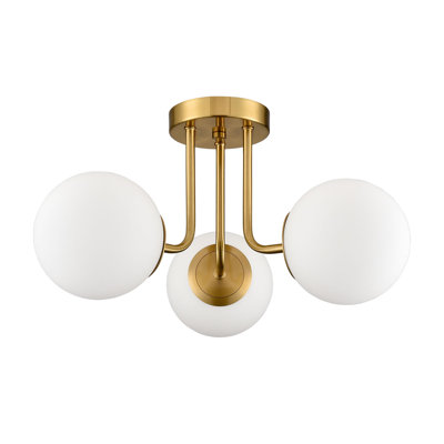 Plafonnier semi-encastré 3 lumières Globe