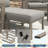 Set of 2 All-Weather Metal Ottomans with Beige Cushions (Khaki Frame)-1222958008