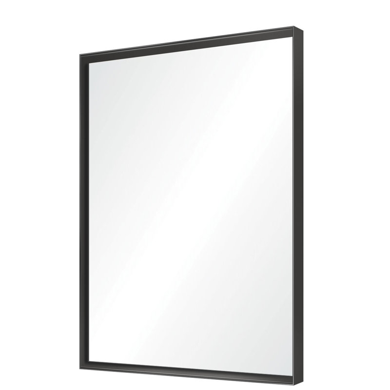 36X24inch Black Rectangular Vanity Mirror - Beveled Edge, Reflection Hd Quality