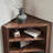 Nut-Brown Solid Wood Corner cabinet