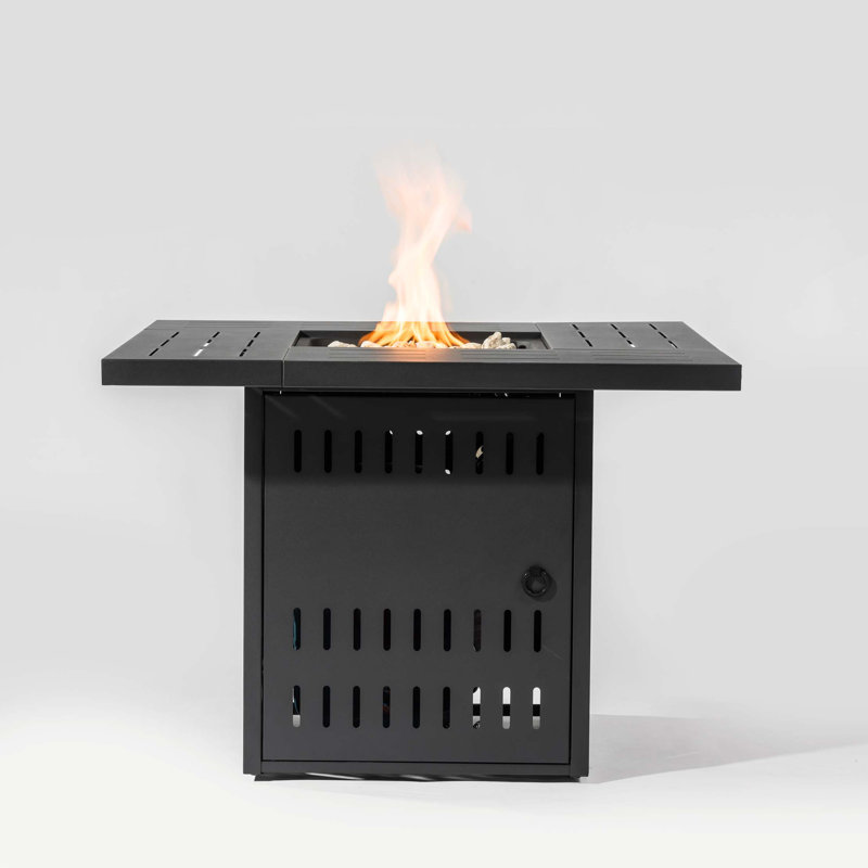 Foyer de table en acier au gaz pour terrasse extérieure et jardin