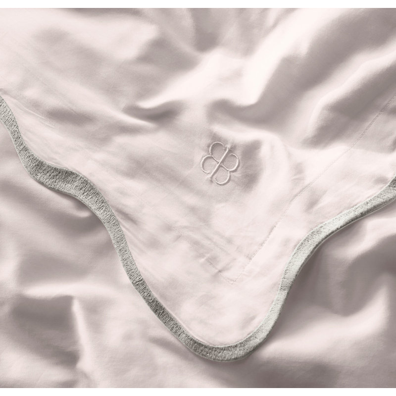 Signature Curved Edge Bedding Set, White/Mist, King/Cal. King Duvet Cover + 2 King Shams
