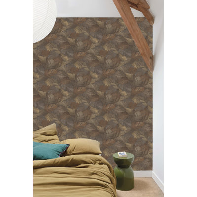 Rouleau de papier peint à motif de feuilles tropicales de L 33 pi x l 21 po Mashonda