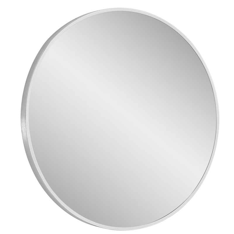 Raulston Stainless Steel Round Mirror, Brushed Steel