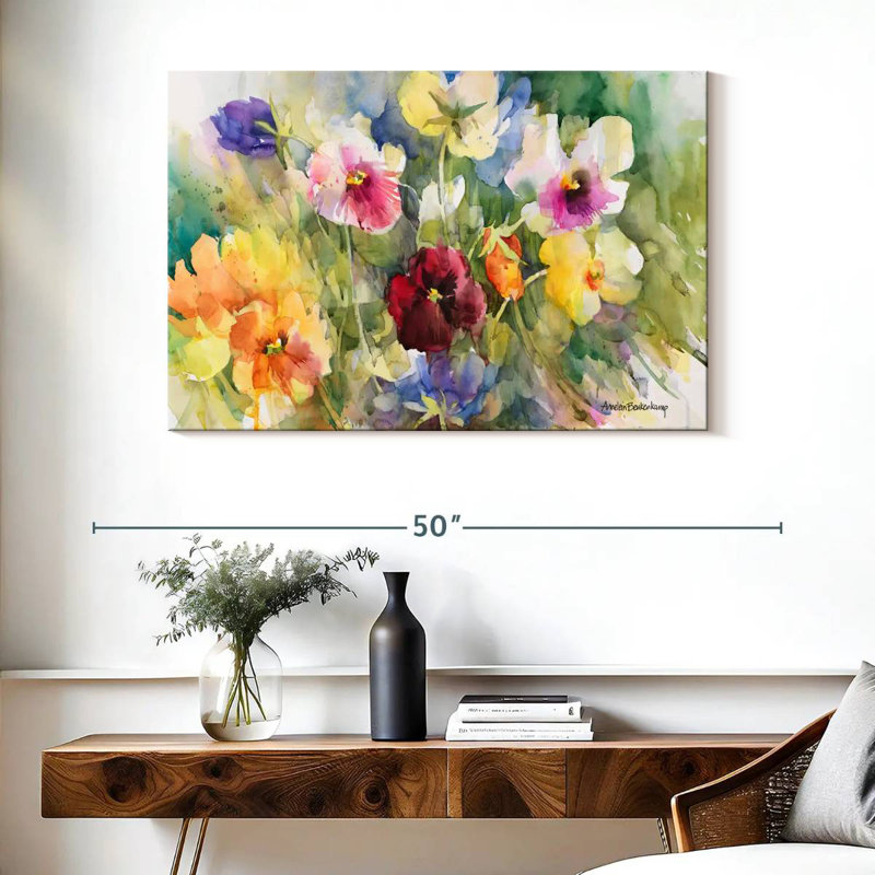 Harnek Pansies Posing, 26" H x 39" W