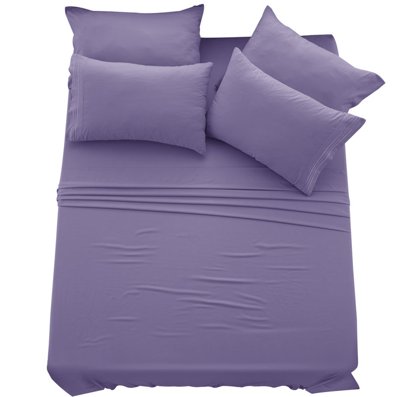 Lux Decor 6-Piece Ultra-Soft Microfiber Sheet Set Deep Pocket Fitted Sheet, Wrinkle & Fade-Resistant, Hotel Quality Bedding