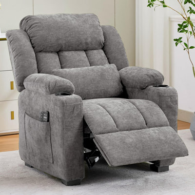 Fauteuil inclinable électrique surdimensionné avec chaleur, massage et charge USB - siège spacieux de 22 po, inclinaison à 150 °, assemblage facile